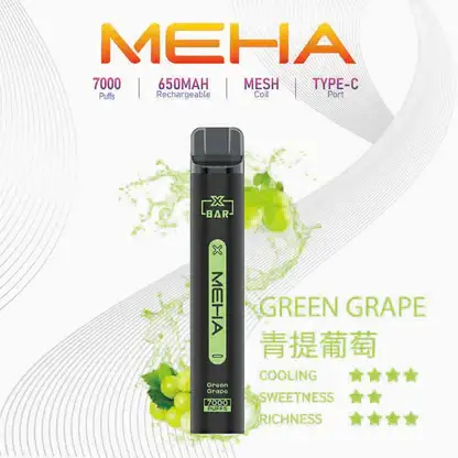 MEHA XBAR 魅嗨小黑條7000口拋棄式電子煙｜3%尼古丁鹽 650mAh電池 Mesh霧化技術 台灣現貨
